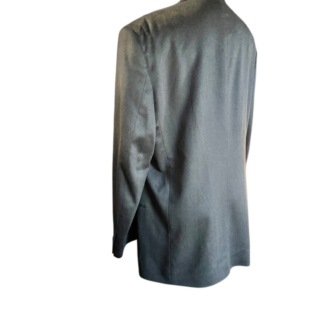 Hathaway Platinum Mens Size 44 Italian 100% Cashmere Black Suit Jacket 3-Button - Picture 4 of 15
